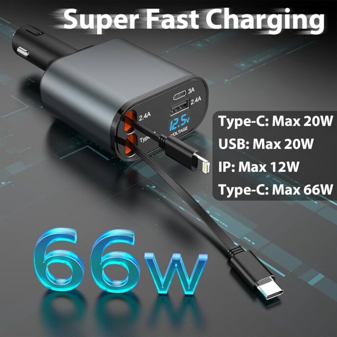 CHARGEUR AUTO 4 IN 1 RGB - Image 7