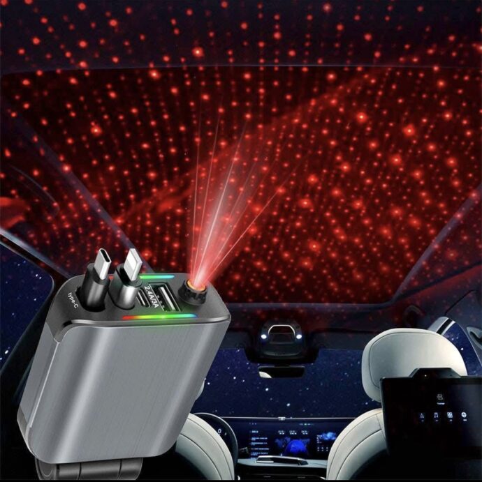 CHARGEUR AUTO 4 IN 1 RGB